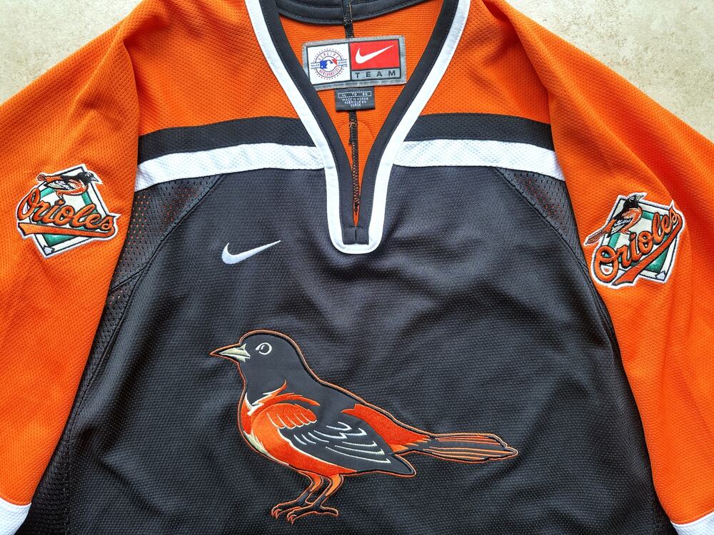 Baltimore Orioles 90s NIKE Hockey jersey XL orange black MLB baseball vintage